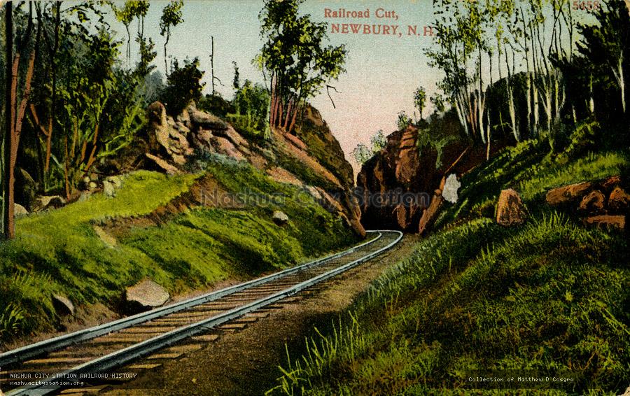 Postcard: Railroad Cut, Newbury, N.H.